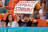 A fan holds a sign during a game between the Florida Marlins and the Washington Nationals at Sun Life Stadium on September 28, 2025 in Miami Gardens, Florida.  (Photo by Mike Ehrmann/Getty Images)