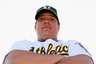 PHOENIX, AZ:  Pitcher Bartolo Colon #52 of the Oakland Athletics poses for a portrait during spring training photo day at Phoenix Municipal Stadium in Phoenix, Arizona.  (Photo by Christian Petersen/Getty Images)