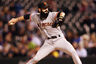 April 11, 2012; Denver, CO, USA;  San Francisco Giants pitcher Brian Wilson delivers a pitch during the eighth inning against the Colorado Rockies at Coors Field.  The Rockies won 17-8.  Mandatory Credit: Chris Humphreys-US PRESSWIRE