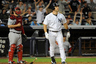 Mark Teixeira #25 of the New York Yankees watches his game tying two-run home run in the bottom of the eighth inning against the Boston Red Sox at Yankee Stadium in the Bronx borough of New York City. (Photo by Christopher Pasatieri/Getty Images)
