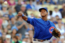 Los Angeles, CA, USA;  Chicago Cubs shortstop Starlin Castro (13) makes an out in the second inning against the Los Angeles Dodgers at Dodger Stadium. Mandatory Credit: Jayne Kamin-Oncea-US PRESSWIRE