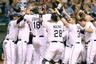 St. Petersburg, FL, USA; Tampa Bay Rays right fielder Ben Zobrist hits a walk off two-run home run in the eleventh inning against the Texas Rangers at Tropicana Field. Credit: Kim Klement-US PRESSWIRE