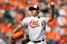 Starting pitcher Wei-Yin Chen #16 of the Baltimore Orioles throws to a Tampa Bay Rays batter during the first inning at Oriole Park at Camden Yards in Baltimore, Maryland.  (Photo by Rob Carr/Getty Images)