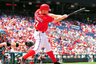 Washington D. C., USA; Washington Nationals pitcher Stephen Strasburg (37) hits a two run single in the second inning during the game against the Miami Marlins at Nationals Park. Mandatory Credit: Evan Habeeb-US PRESSWIRE